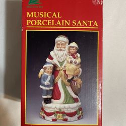 Vintage Caldor Share The Joy Musical Porcelain Santa