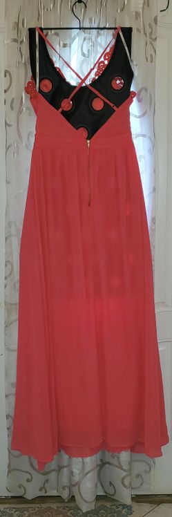 Orange  Healter Dress Size  M, Chiffon Fabric With  Lace. 