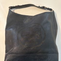 Tory Burch black leather hobo bag 