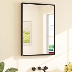 New Black Beveled Framed Mirror 22”x30”