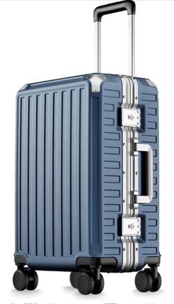 LUGGEX 20 Inch Zipperless Carry On Luggage, Ocean Blue