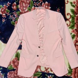 3 Piece Suit: Jacket, Vest, Trouser Size S Mens Coral Pink