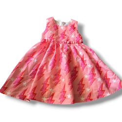 Lola + The Boys Pink Lightning Bolt Star Dress Size 6 Cotton