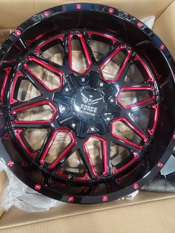 20x10 Force F14 Red milled with 33s or 35s(We finance up to 12 month)