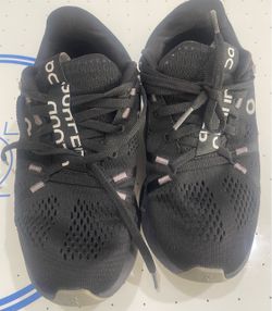 On Running Sneakers Black Knit Lace-Up