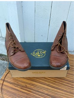 Sperry Gold Cup Leather Lace-Up Boots Sz 12
