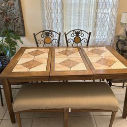 Dining Table with chairs and bench