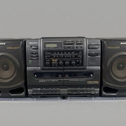 Sony CFD-550 Portable Stereo Boombox AM FM Radio CD Player Dual Cassette 