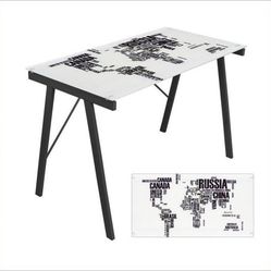Office Desk, Glass top and metal, World Map design