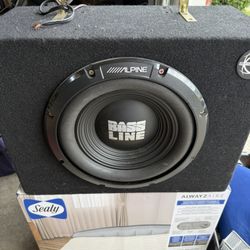 Alpine 10” Subwoofer In Box With Amplifier Amp
