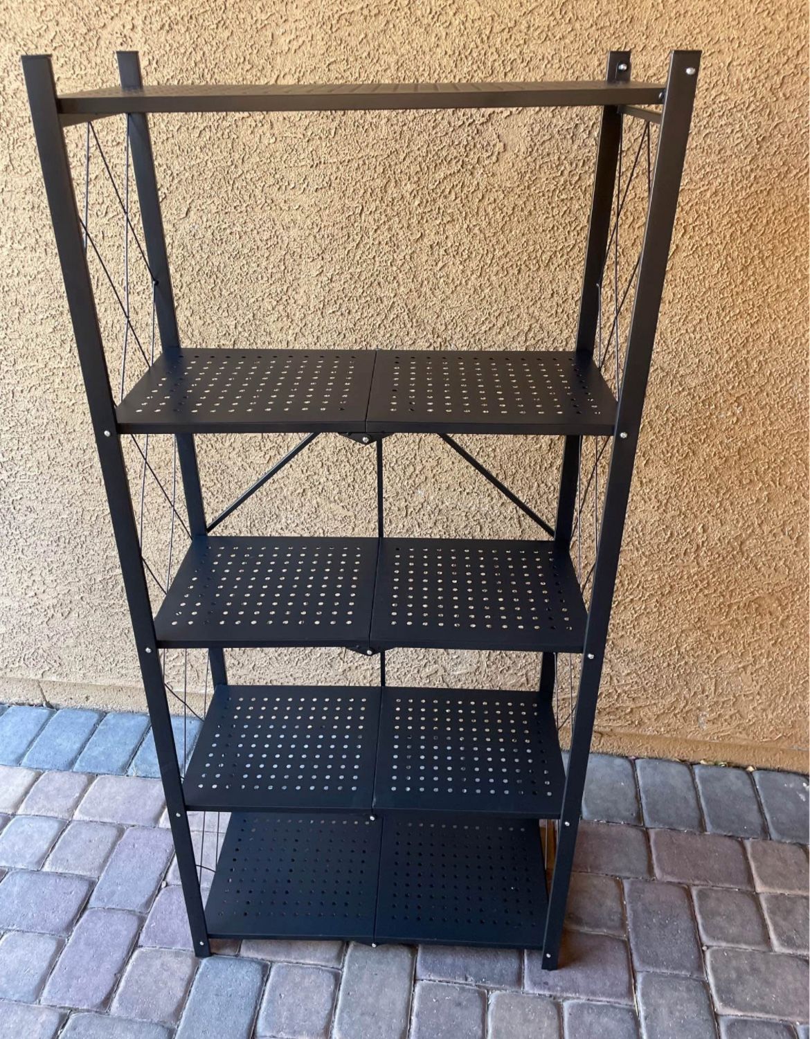 5 Tier Foldable Storage Shelves With Wheels, Heavy Duty Metal Shelving Rack Folding Rack Unit Garage Kitchen Basement Pantry Black Ed1e611b C668 427a B06e B843d4b601c0.bf85250c90189f978d4e067165cc8799