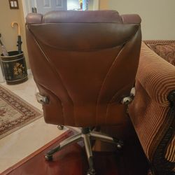 Brown Leather Office Task Desk Chair