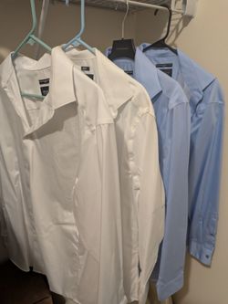 Kenneth Cole White and Blue Dress Shirts -  Large size 16 32/33