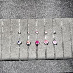 Colorful Bellyrings 5pcs Set 