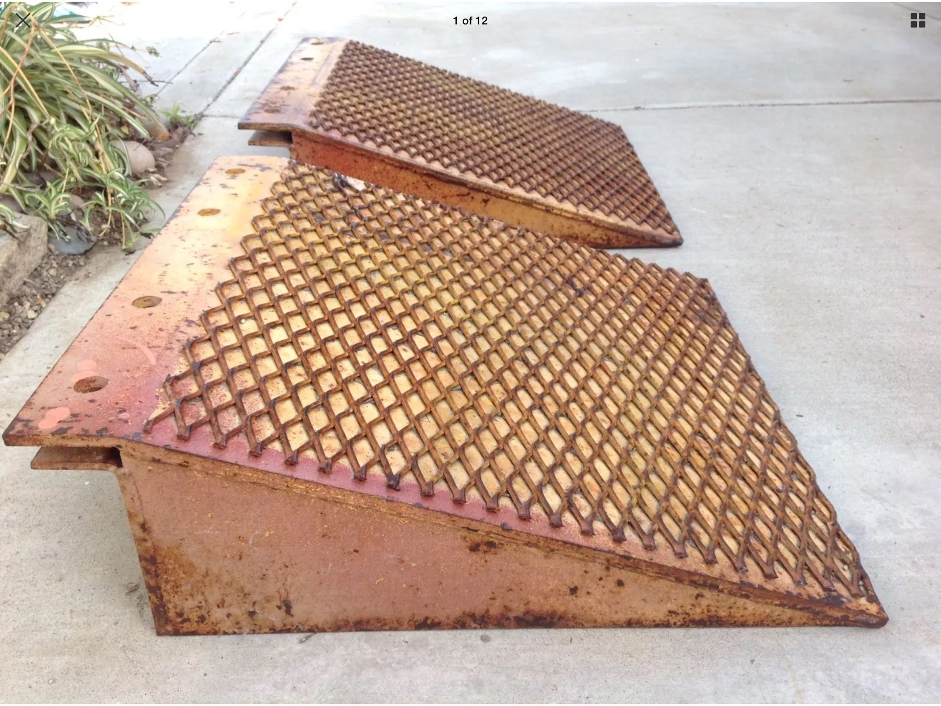 Steel 3/8" Thick Deck Heavy Duty Truck RV Curb Ramp