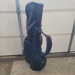 🔥 Vintage Takara Sport Inc Golf Bag – Dark Black Leather – 14-Way Dividers PGA Golfing ⛳️ Golfer 