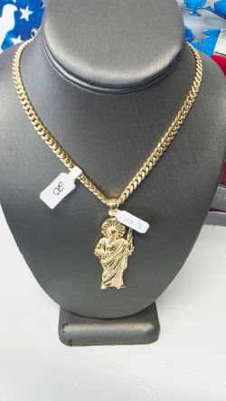 14k Hollow 26inch 5.3mm Chain And 14k Pendant