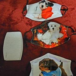 NWT ADULT FACE MASK DOGS 3 PACK UNISEX SIZE ONE SIZE FITS ALL 