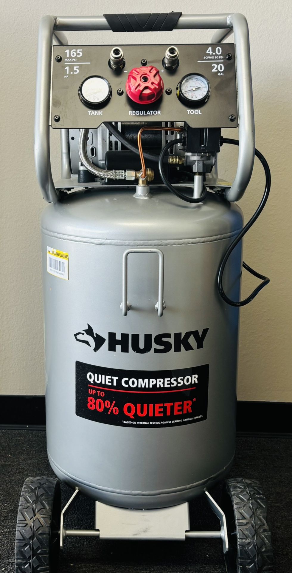 20 Gal. 165 PSI Vertical Electric Quiet Air Compressor