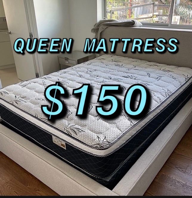 HOUSEHOLD BRAND NEW PILLOW TOP MATTRESSES ✅ COLCHONES NUEVOS PILLOW TOP 💯‼️ QUEEN SIZE $150 ❌ $210 With Box Spring FULL SIZE $140❌ $200 With Box