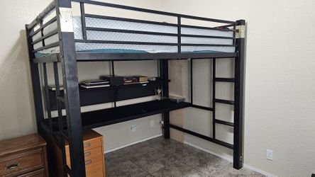 Frame Full Size Bed With Desk