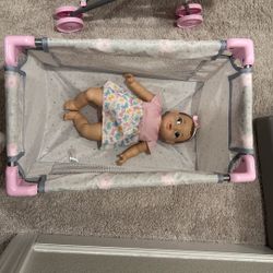 baby playpen with a stroller