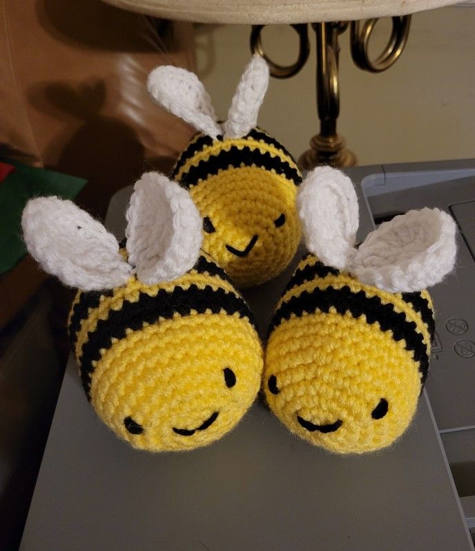 Hand crocheted bees. $4 each.