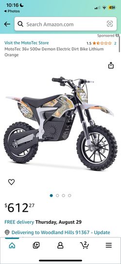 MotoTec 36v 500w Demon Electric Dirt Bike for Sale in Los Angeles CA OfferUp