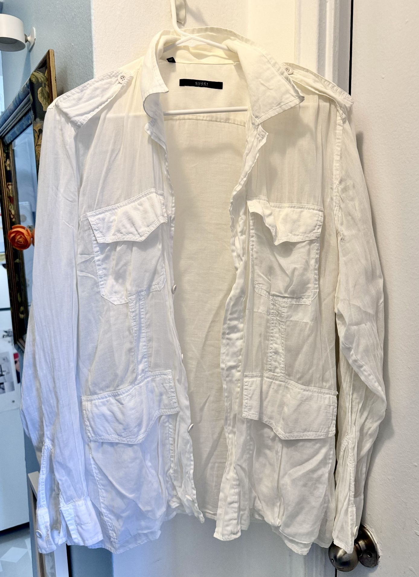 Authentic White Gucci Shirt , Original Shear