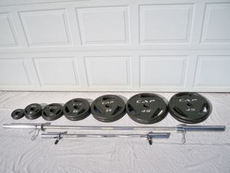 Olympic Weight Set (390 Pounds) & Olympic Easy Curl Bar – CAP Company!!