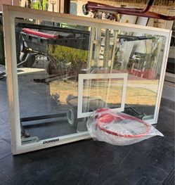 72x48 wall mount basketball goal hoop pro glass porter backboard spalding rim