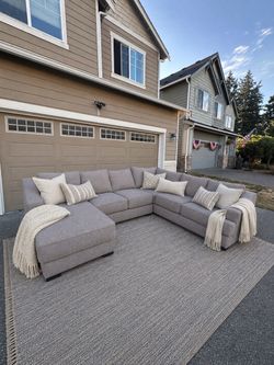 Large Gray Sectional Couch