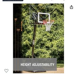 Retail $550 Basketball hoop- Silverback NXT Portable Adjustable 10ft Outdoor Basketball Hoop - 50"