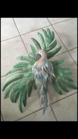 Large Metal Wall Parrot