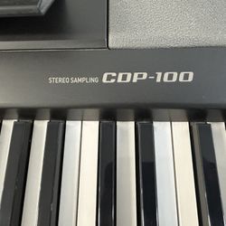 Casio CDP-100 88 Key Digital Piano, Keyboard Srand, Power Supply, Music Rest and Sustain Pedal