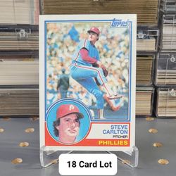 ⚾️ (18) Vintage 1983 Topps HOF Steve Carlton Cards 