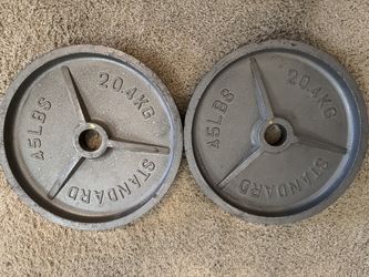 2 45lbs Olympic weight plates