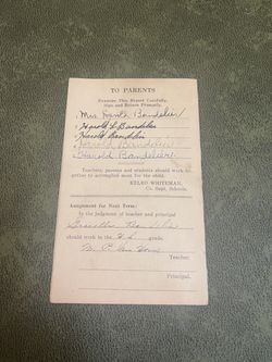 1942 Allen County Schools Elementary Report Card Thumbnail