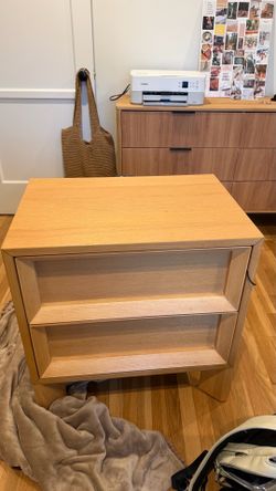 Wood nightstand with charging