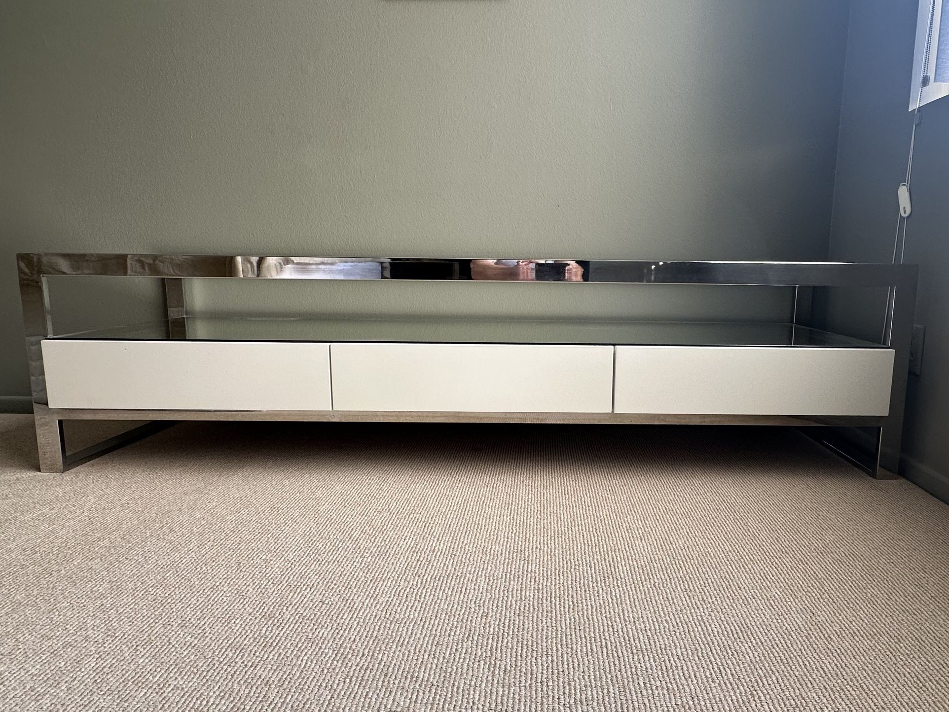 Modern Metal & Mirror TV Console / Sideboard