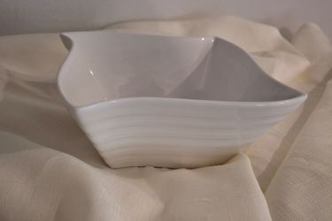 White Ceramic Square Serving Bowl