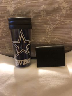 Dallas Cowboys leather wallet and cup