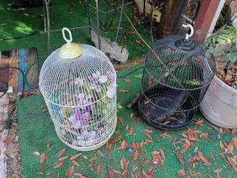 Two bird cages