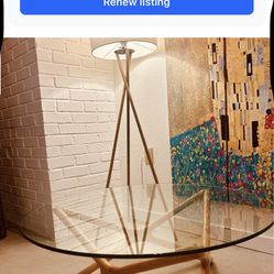 Sean Dix Designer Coffee Table – Sculptural Wood Base + Glass Top