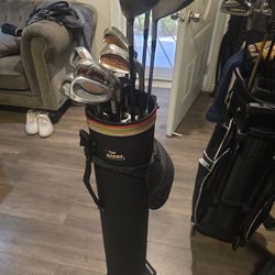 FULL GOLF CLUBS SET WITH TOUR CADDY GOLF BAG 