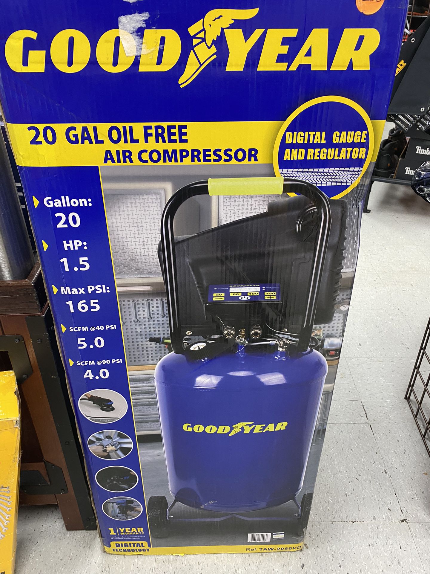 Good Year 20 Gal Oil Free Air Compressor 