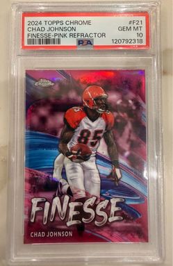 2024 Topps Chrome CHAD JOHNSON FINESSE PINK REFRACTOR PSA 10 HOF