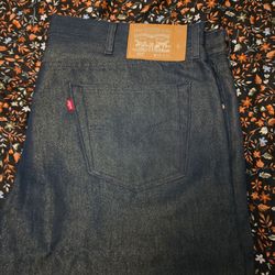 Men's 501 levi gold metallic stitching jeans