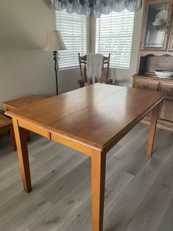 Oak Table With Leaf - Located in Riverside (Price Drop)