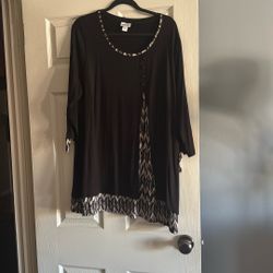 Black Tunic with Faux Inner Piece 